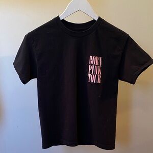Black Pink Born Pink 2022 Tour Black Tee with Pink Logo